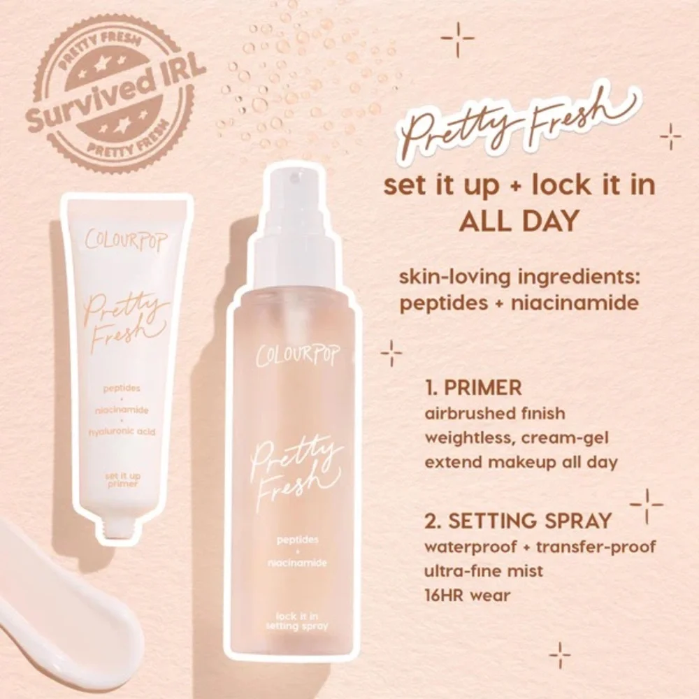 ColourPop Pretty Fresh Lock It In‎ Makeup Setting Spray 3.4 fl oz NIB 16HR Wear